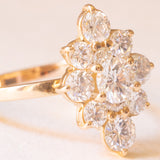 Anello vintage in oro giallo 18K con diamanti di taglio brillante (2.20ctw ca.), anni ‘70