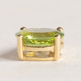 Vintage-Anhänger aus 14 Karat Gelbgold und Weißgold mit Peridot (ca. 2.75 ctw) und Diamant, 70er/80er Jahre