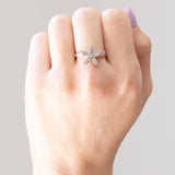 Vintage Ring aus 18 Karat Weißgold mit Diamanten im Brillantschliff (ca. 0.35 Karat), 70er/80er Jahre