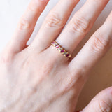 Vintage 18 Karat Gelbgold Ring mit Rubinen und Diamanten, 70er Jahre