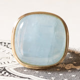 Vintage Ring in 9K Gelbgold mit Aquamarin (ca. 21.80ct), 60er/70er Jahre