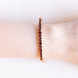 Vintage 8K Gelbgold Granat Armreif, 50er/60er Jahre