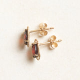 Vintage-Ohrringe aus 9-karätigem Gelbgold mit Granaten, 80er Jahre