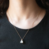 Vintage-Anhänger aus 9-karätigem Gelbgold mit Opal und Diamant, 80er Jahre