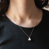 Vintage-Anhänger aus 9-karätigem Gelbgold mit Opal und Diamant, 80er Jahre