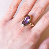 Vintage Ring aus 14K Gelbgold mit Amethyst (ca. 7 ct), 60er/70er Jahre