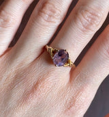 Vintage 18K yellow gold ring with amethyst (approx. 1.70ct), 50s/60s