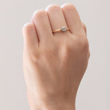 Antiker Solitär aus 14-karätigem Gelbgold und Silber im Old-Mine-Schliff (ca. 0.30 ct), 10er Jahre