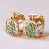 Vintage Creolen aus 9 Karat Gelb- und Weißgold mit Peridot und Diamanten, 70er Jahre