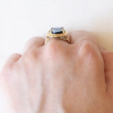 Vintage-Ring aus 18-karätigem Gelbgold mit Achat-Kamee, 50er/60er Jahre