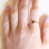 Vintage-Zigeunerring aus 8-karätigem Gelbgold mit synthetischem Rubin (ca. 0.15 ct), 50er/60er Jahre