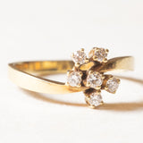 Vintage-Ring aus 14-karätigem Gelbgold mit Diamanten im Brillantschliff (ca. 0.20 ctw), 70er Jahre