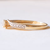 Vintage-Diamantring aus 18-karätigem Gelb- und Weißgold (ca. 0.10 Karat), 40er/50er Jahre