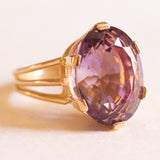 Vintage-Cocktailring aus 18 Karat Gelbgold mit Amethyst (ca. 12 Karat), 60er Jahre