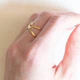 Vintage-Ring aus 18-karätigem Gelbgold mit Diamanten im Brillantschliff (ca. 0.06 ctw), 70er/80er Jahre