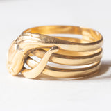 Anello vintage a forma di serpente in oro giallo 18K, anni ‘60/‘70