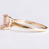 Vintage-Solitär aus 14-karätigem Gelbgold mit rosa Morganit (ca. 1.60 ct), 70er Jahre