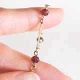 Vintage 8K Gelbgold Granat Armband, 60er/70er Jahre