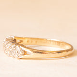 Anello vintage in oro giallo 9K con diamanti (0.15ctw ca.), anno 1993
