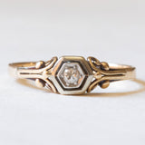 Antiker Diamant-Solitär im Brillantschliff aus 14 Karat Gelbgold und Silber, 20er/30er Jahre