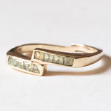 Vintage 9 Karat Gelbgold hellgrüner Peridot (ca. 0.30 Karat) Ring, 70er Jahre