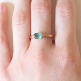 Vintage-Solitärring aus 9-karätigem Gelbgold mit Smaragd (ca. 0.75 ct), 50er Jahre