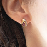 Vintage 14K Gelb- und Weißgold-Tropfenohrringe mit Amethyst und Diamant, 60er/70er Jahre