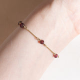 Vintage 8K Gelbgold Granat Armband, 60er/70er Jahre