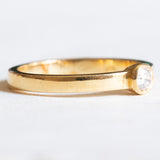 Vintage Solitär aus 18 Karat Gelbgold im Brillantschliff (ca. 0.15 ct), 70er Jahre
