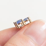 Vintage-Ohrringe mit Lichtpunkten aus 10-karätigem Gelbgold mit Saphiren