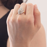 Vintage-Diamantring aus 18 Karat Gelb- und Weißgold im Art-Déco-Stil (Mitte ca. 0.15 ct)