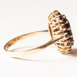 Vintage 18 Karat Gelbgold-Granat-Gänseblümchen-Ring, 60er Jahre