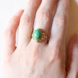 Vintage Ring aus 14 Karat Gelbgold mit Türkis, 60er/70er Jahre