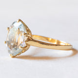 Vintage Ring aus 18 Karat Gelbgold mit Aquamarin (ca. 4 ct), 50er Jahre
