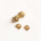 Boucles d'oreilles vintage point lumineux en or jaune 9K avec diamants jaunes (traités naturels)