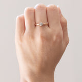 Antiker Solitär aus 14-karätigem Gelbgold und Silber im Old-Mine-Schliff (ca. 0.30 ct), 10er Jahre