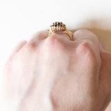 Vintage 18 Karat Gelbgold-Granat-Gänseblümchen-Ring, 60er Jahre