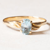 Vintage Ring aus 18 Karat Gelbgold mit blauem Topas (ca. 0.90 ct), 60er Jahre