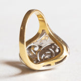 Vintage-Diamantring aus 18 Karat Gelb- und Weißgold im Art-Déco-Stil (Mitte ca. 0.15 ct)