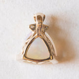 Vintage-Anhänger aus 9-karätigem Gelbgold mit Opal und Diamant, 80er Jahre