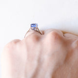 Vintage-Solitärring aus 18 Karat Weißgold mit Iolith (ca. 1.70 ct), 80er Jahre
