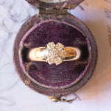 Vintage-Ring aus 14-karätigem Gelb- und Weißgold mit Diamanten im Brillantschliff (ca. 0.30 ctw), 60er Jahre