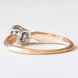 Antiker Solitär aus 14-karätigem Gelbgold und Silber im Old-Mine-Schliff (ca. 0.30 ct), 10er Jahre