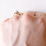 Vintage-Ring aus 14-karätigem Gelb- und Weißgold mit Diamanten im Brillantschliff (ca. 0.30 ctw), 60er Jahre