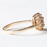 Vintage-Gänseblümchen-Ring aus 14-karätigem Gelbgold mit Rubinen (ca. 0.30 ct) und Diamanten (ca. 0.10 ctw), 70er Jahre