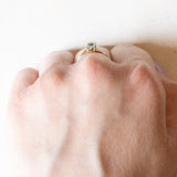 Vintage Ring aus 18 Karat Gelbgold mit blauem Topas (ca. 0.90 ct), 60er Jahre