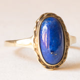 Vintage-Ring aus 9-karätigem Gelbgold mit Lapislazuli, 50er/60er Jahre