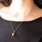Vintage Anhänger aus 18 Karat Gelbgold mit Opalglas, 40er/50er Jahre