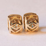 Vintage Creolen aus 9 Karat Gelb- und Weißgold mit Peridot und Diamanten, 70er Jahre