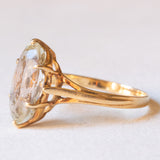 Vintage-Ring aus 18 Karat Gelbgold mit blauem Stein, 50er/60er Jahre